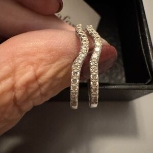 Lafonn 2 sterling silver/platinum rings with cz